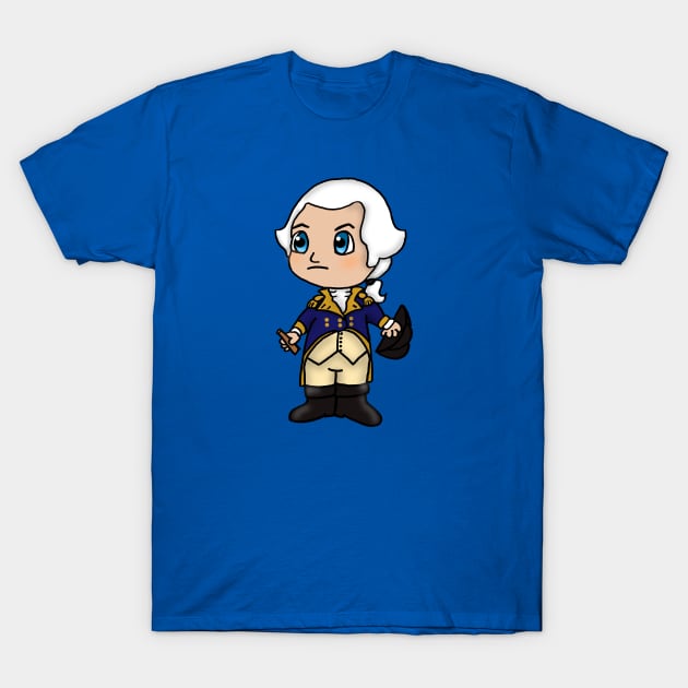 Chibi George Washington - Small Design T-Shirt by Aeriskate